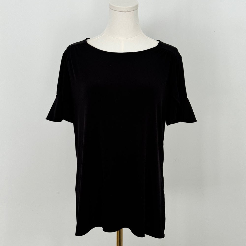 Banana Republic Black Blouse, Medium, Soft & Stretchy, Butterfly Sleeves,Keyhole